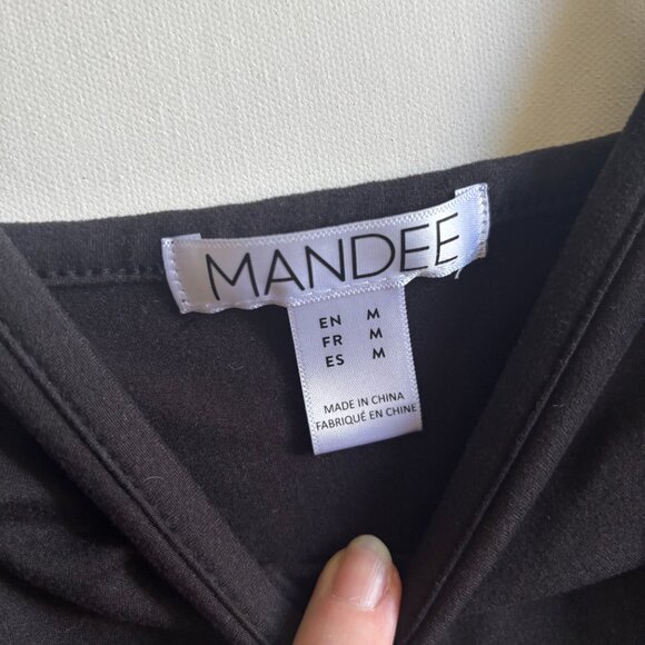 Mandee Black Crop Top with Rainbow Side Stripes - Picture 3 of 4